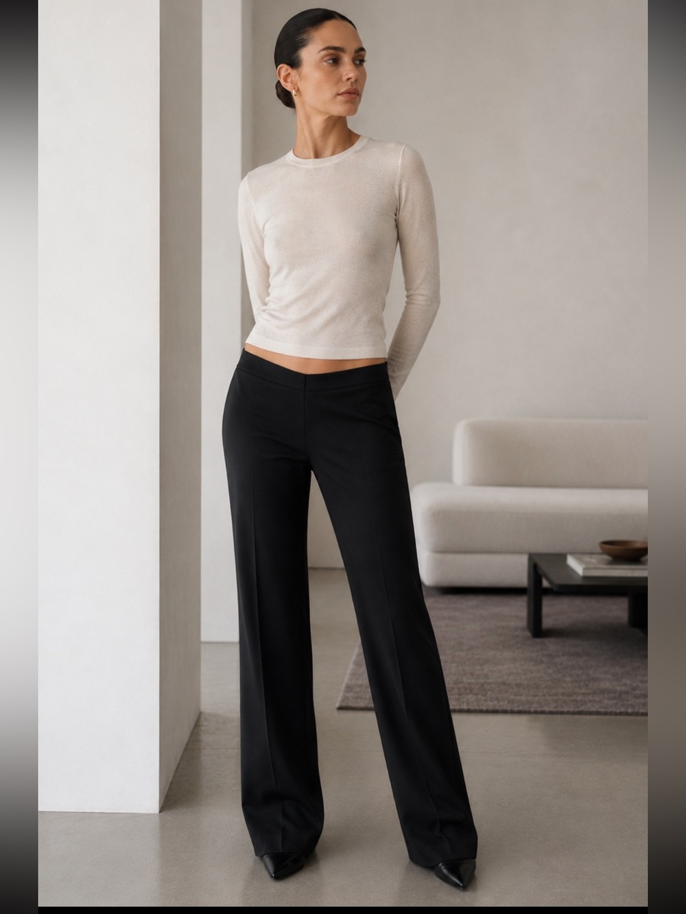 Low Slung Versatile Straight Cut Trousers